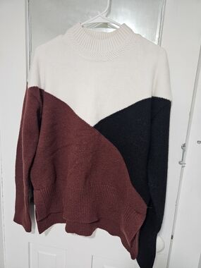 Grace+Karma Women's Color Block Mock Neck Sweater